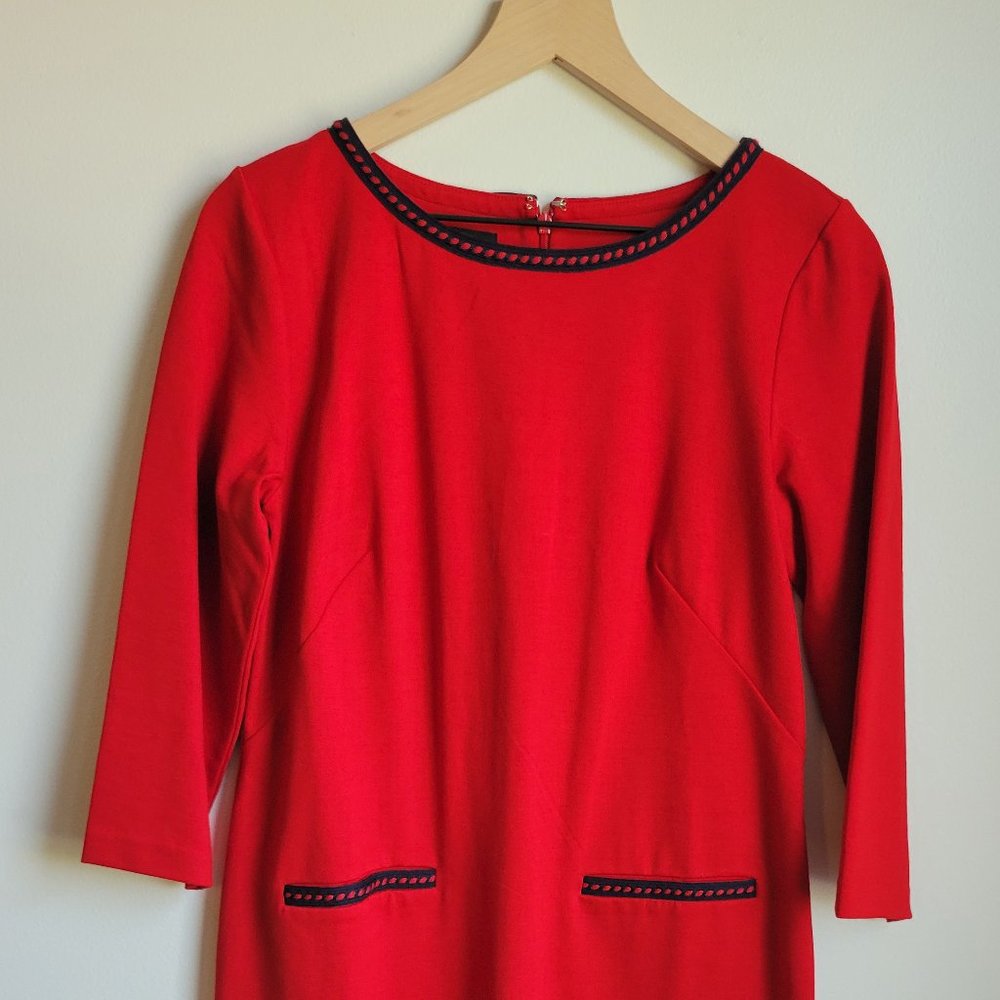 Talbots NWT Red Dress Holidays Cotton Details 6